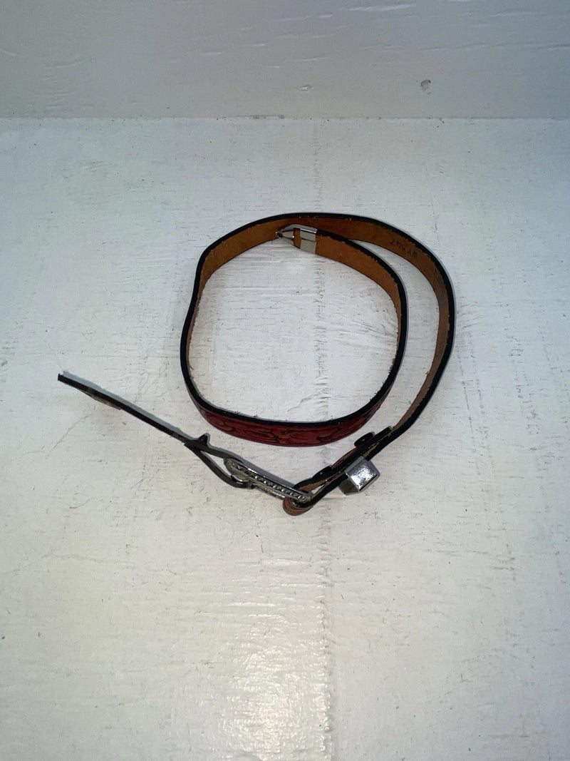 New Red Genuine Leather Chambers Tooled 20” Belt #WY347 NN-52