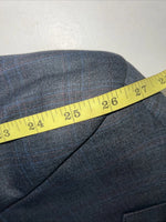 New Men’s Circle S Blue Plaid Suit Jacket 48R #25832 X-607
