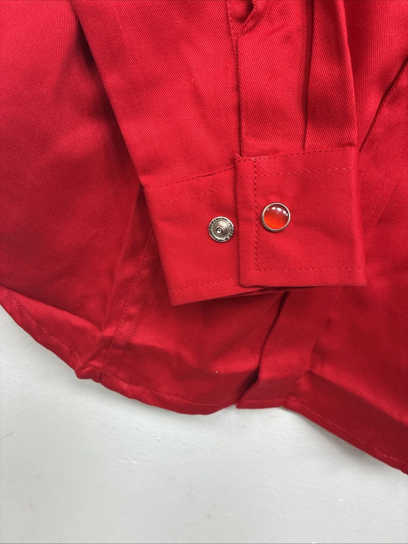 New Kids Western Express Red Long Sleeve Pearl Snap Medium LL-26