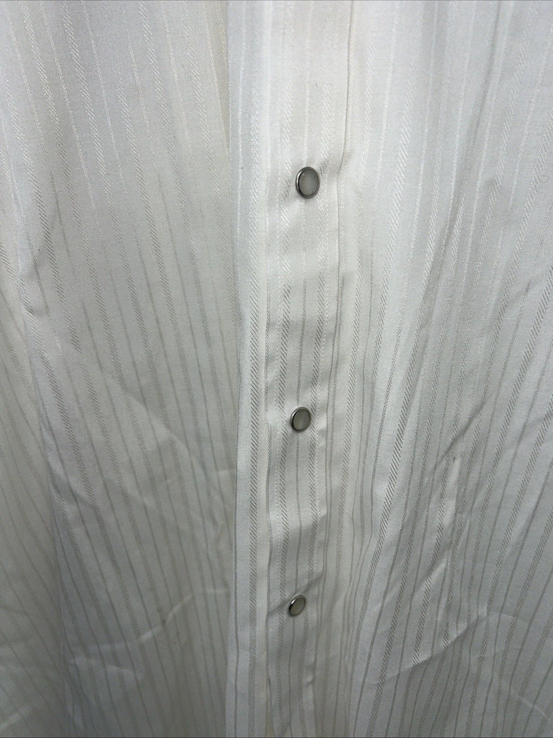 New Men’s White Mesquite Long Sleeve Pearl Snap Shirt. 15x37 Medium Long G-72
