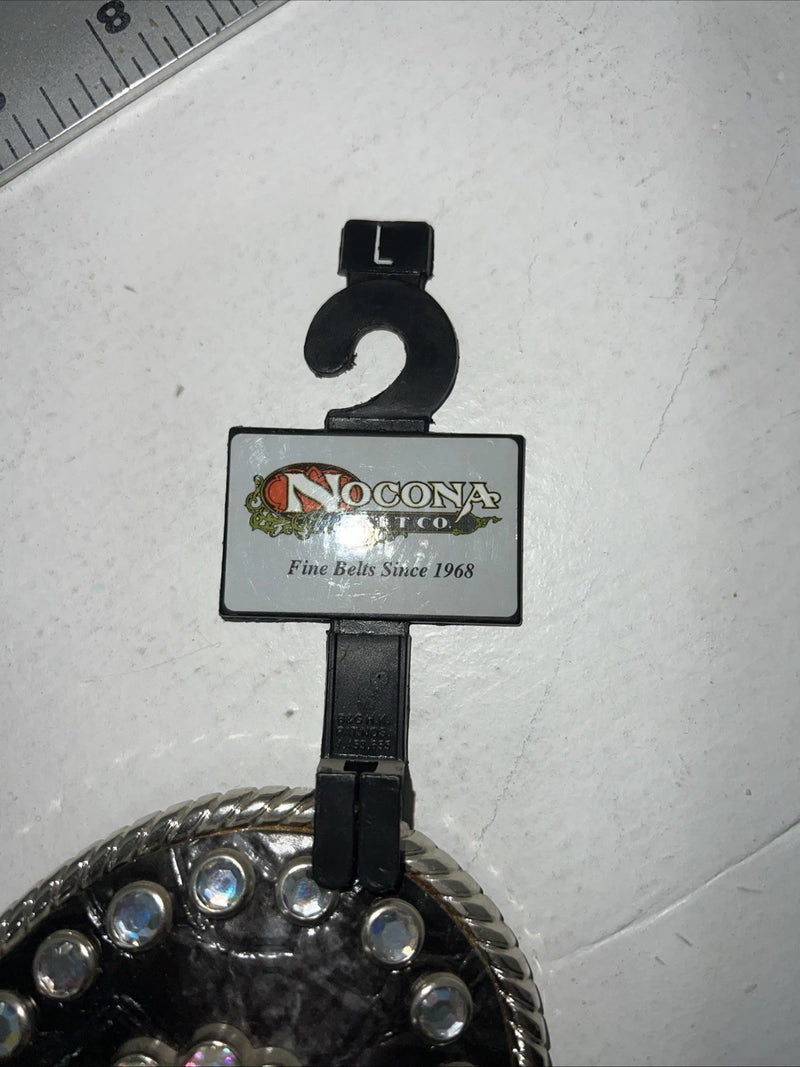 New Black Nocona Genuine Leather Bling Belt Large #N3424601 W-15