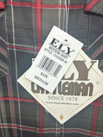 New Kids ELY Cattleman Green Red Plaid Long Sleeve Pearl Snap Medium DD-31