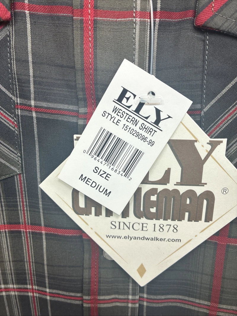 New Kids ELY Cattleman Green Red Plaid Long Sleeve Pearl Snap Medium DD-31