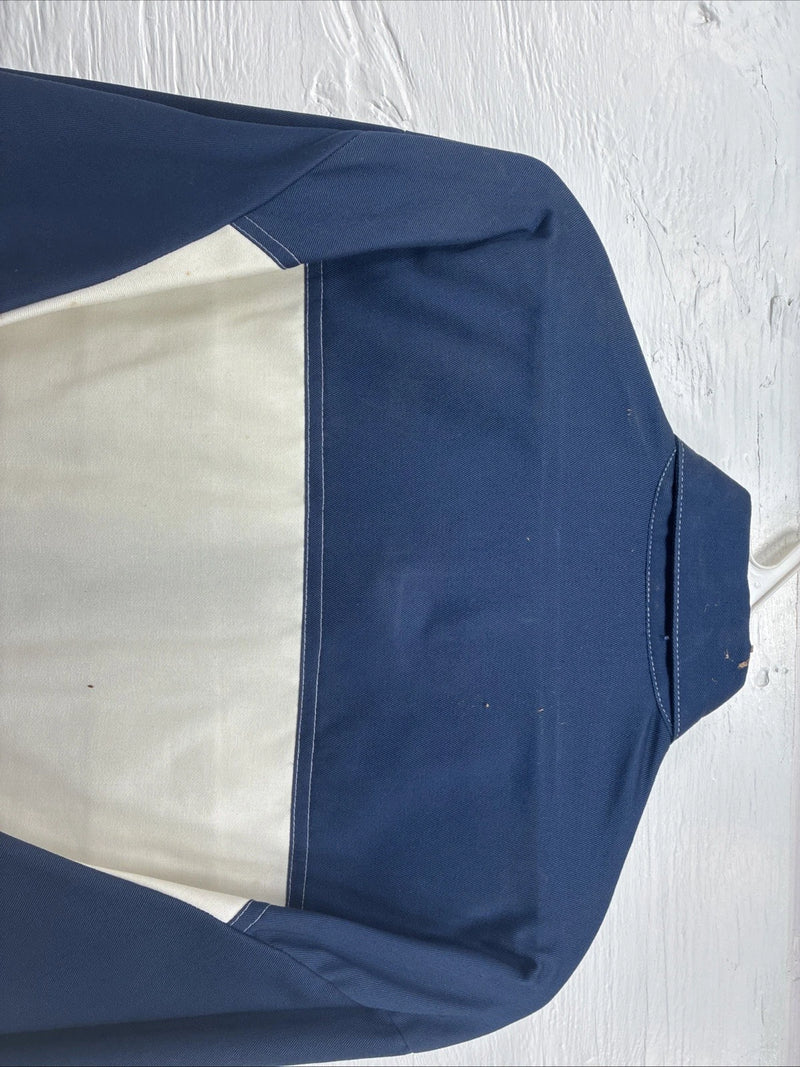 New Men’s Cowboy Threads White Blue Long Sleeve Button Up Large J-53
