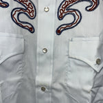 New Men’s Champion Western Blue Long Sleeve Pearl Snap 14.5 X 32 Small B-50