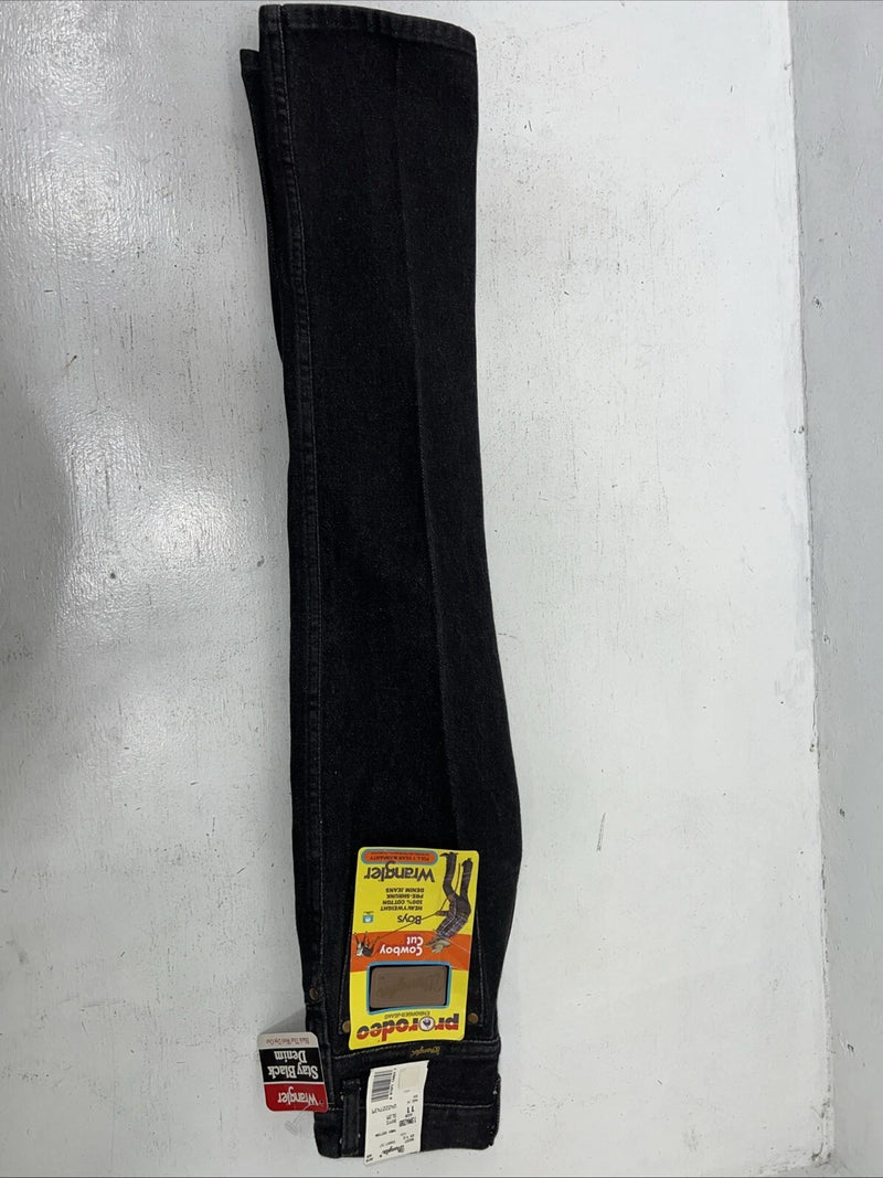 New Boys Black Wrangler Pro Rodeo Cowboy Cut Denim Jeans. 11/23 1/2 C-4