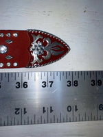 New Red Genuine Leather Nocona Silver Bling M Belt #N3432604 Z-101