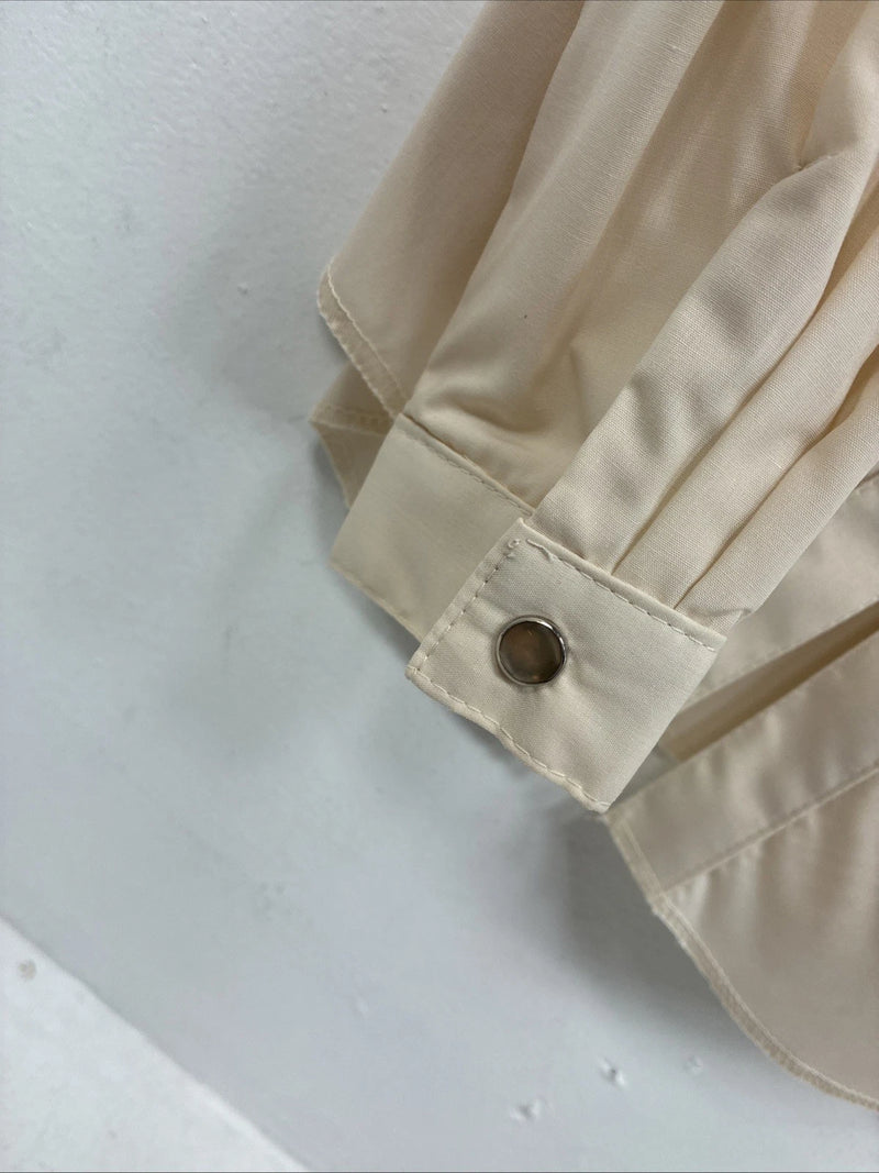 New Women’s H Bar C Tan Long Sleeve Pearl Snap Size 34 II-85