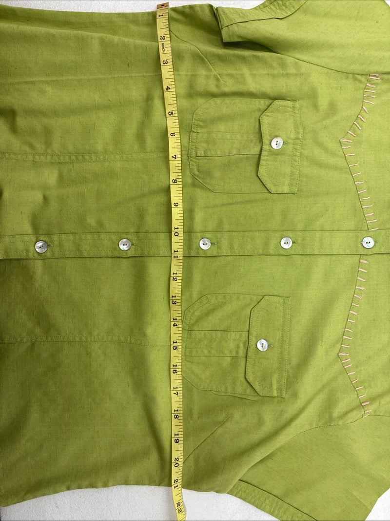 New Women’s Gordon James Green Short Sleeve Button Up Short XL II-38