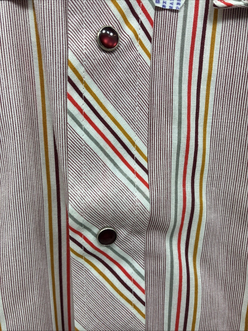 New Men’s Tem Tex Pink Stripe Long Sleeve Pearl Snap 16 X 35 Large Q-109