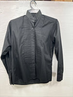 New Hobby Horse Black Long Sleeve Button Up English Shirt Petite Small DD-7