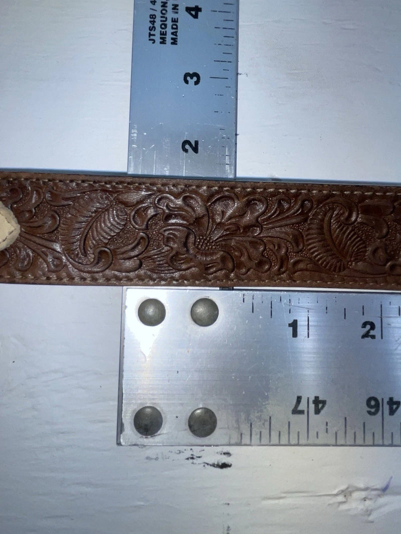 New Brown Genuine Leather Acme Tooled 29” Belt #6921 JJ-28