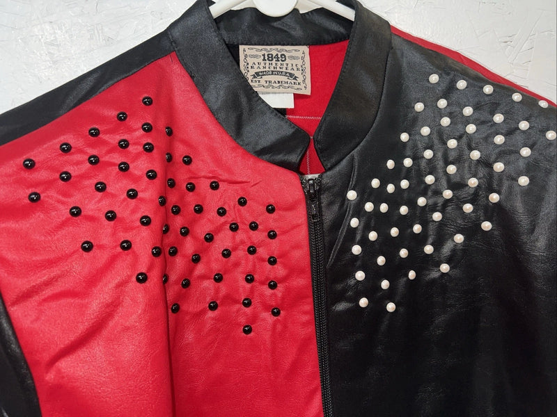 New Women’s Black Red 1849 Authentic Ranchwear Western Show Jacket Large UU-45