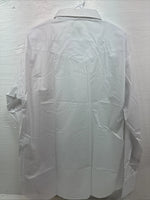 New Men’s Mesquite White Western Long Sleeve Pearl Snap 17.5 X 37 XL R-76