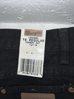 New Boys Black Wrangler Cowboy Cut Slim Fit Denim Jeans. 16 Regular P-15