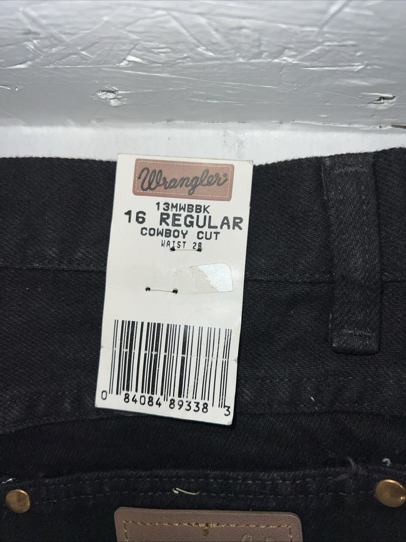 New Boys Black Wrangler Cowboy Cut Slim Fit Denim Jeans. 16 Regular P-15