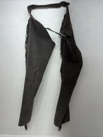 NOS Gray Show Chaps With Fringe Adjustable Waist 38” L-31