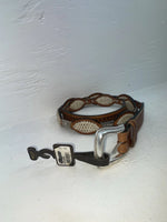 New Brown Genuine Leather Nocona Weaved And Pendent 46” Belt #2216448 NN-142