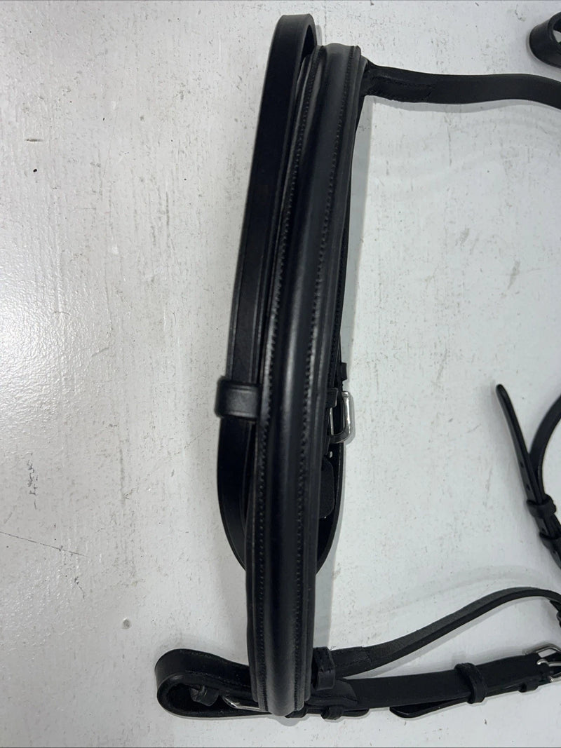 New Camelot Black Leather Oversize Dressage Bridle #160507 BB-44