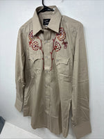 New Women’s Champion Western Brown Design Long Sleeve Pearl Snap 15.5 MM-39
