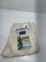 New Women’s Cowboy Cut White Denim Jeans. 15x34 J-8