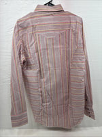 New Men’s Tem Tex Pink Stripe Long Sleeve Pearl Snap 16.5 X 35 Large R-32