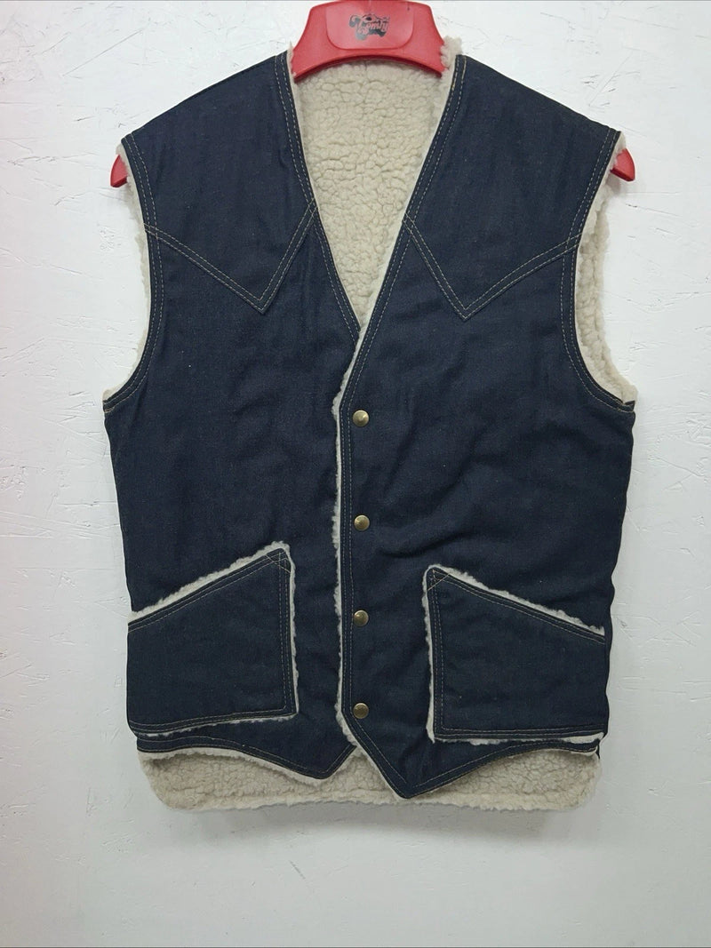 New Women’s Comfy Denim Wool Vest Medium S-604