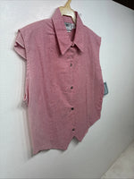 New Women’s Cowboy Threads Pink Sleeveless Button Up Size Small TT-85