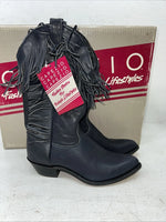 New Women’s Navy Fringe Capezio Cowboy Boots. L 692 7.5 7 1/2 M. 17-80