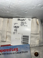 New Women’s Cowboy Cut White Denim Jeans. 15x34 J-8