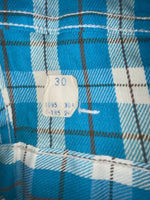 New Vintage Blue Plaid Prior Polyester Pants #C18530 VV-20