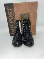 New Infant Dan Post Black Ostrich Print Lace Up Cowboy Boots. 5 D . 24-3