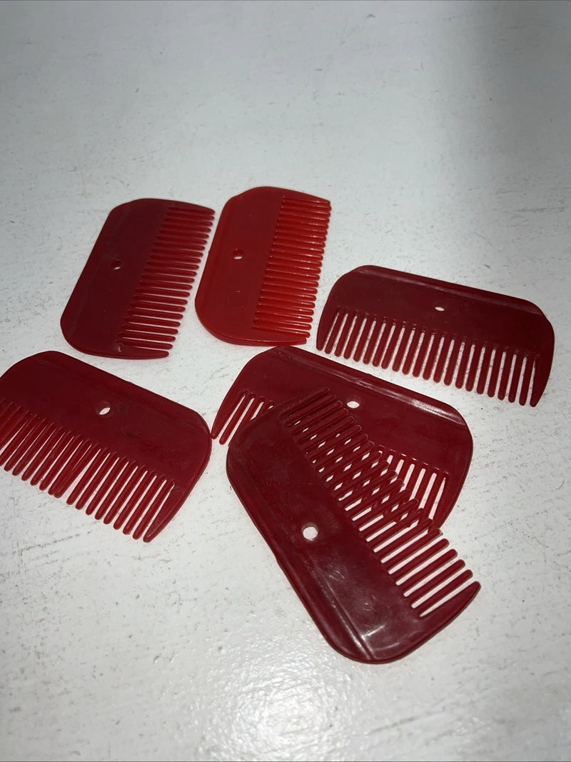 New Red Mini Horse Combs Set Of 6 D-508