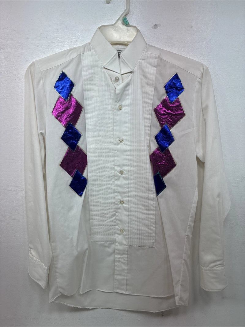 New Women’s Broadway White Designed Long Sleeve Button Up Size Small YY-127
