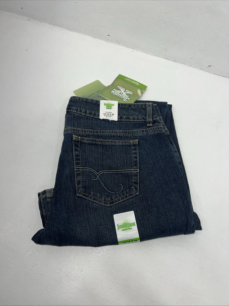 New Women’s Jackson 20X Low Rise Star Gazer Denim Jeans. 15/16x34 K-3