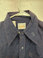 New Men’s Karman Blue Jena Long Sleeve Pearl Snap 15 Medium AA-75