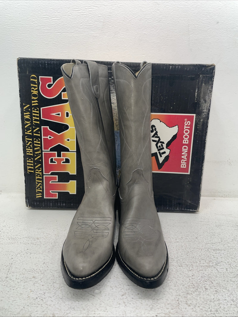 New Men’s Gray Texas Brand Cowboy Boots. 8022 8 D. 3-149