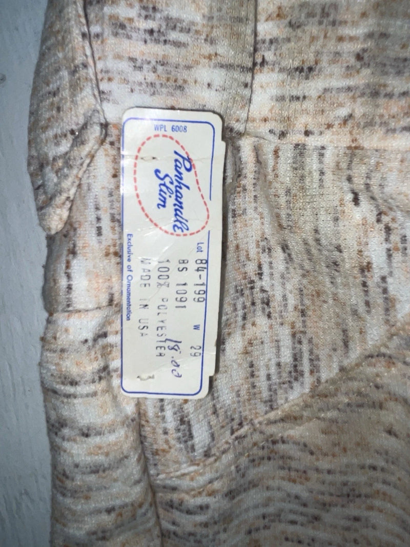 New Vintage Tan Speckled Panhandle Slim Polyester Pants #84199 XX-49