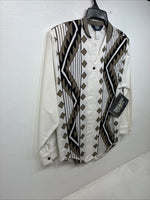New Women’s Brooks & Dunn Tan Designed Long Sleeve Button Up XS MM-114