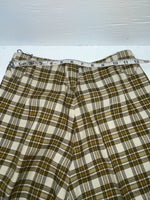 New Vintage Brown Plaid Ranch Polyester Pants SS-92