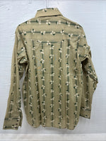 New Men’s ELY Plains Green Floral Long Sleeve Pearl Snap 16 X 36 Large CC-23