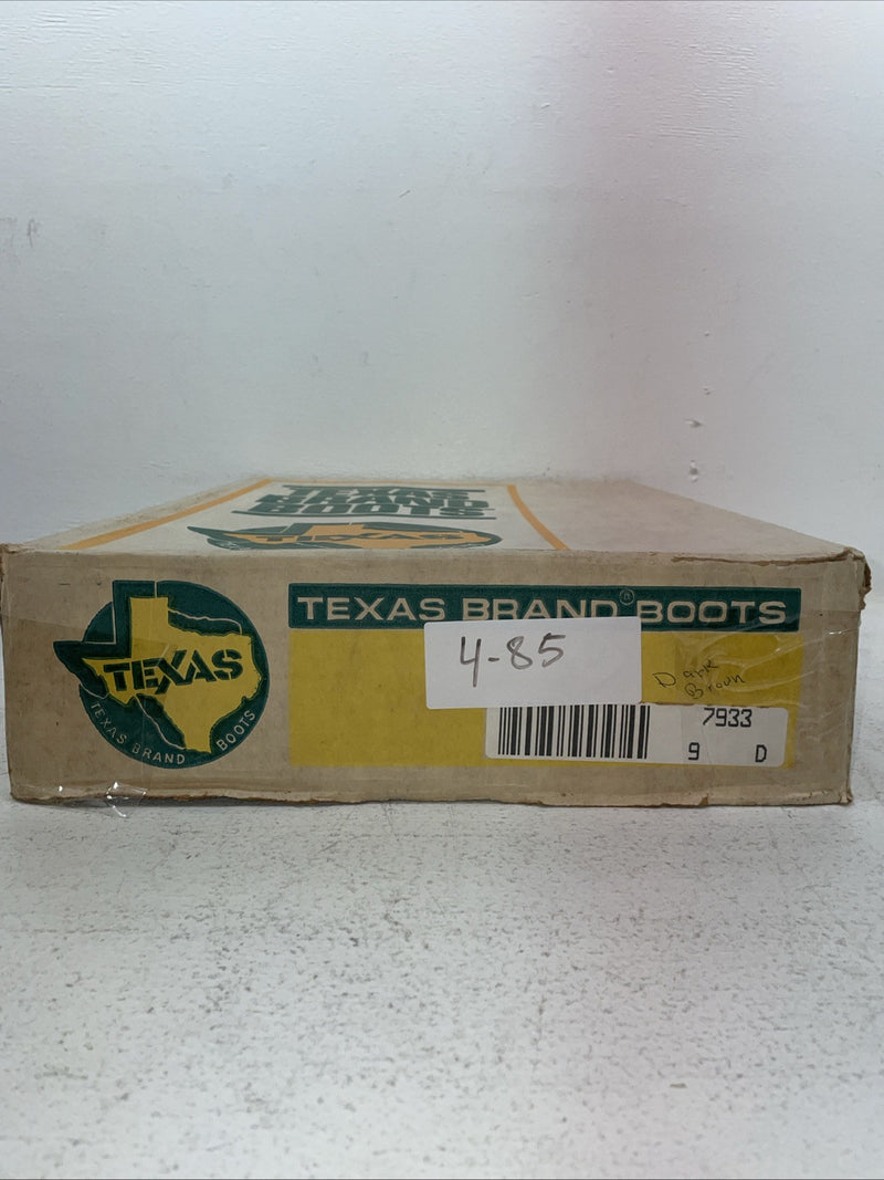 New Men’s Brown Texas Brand Cowboy Boots. 7933 9 D. 4-85