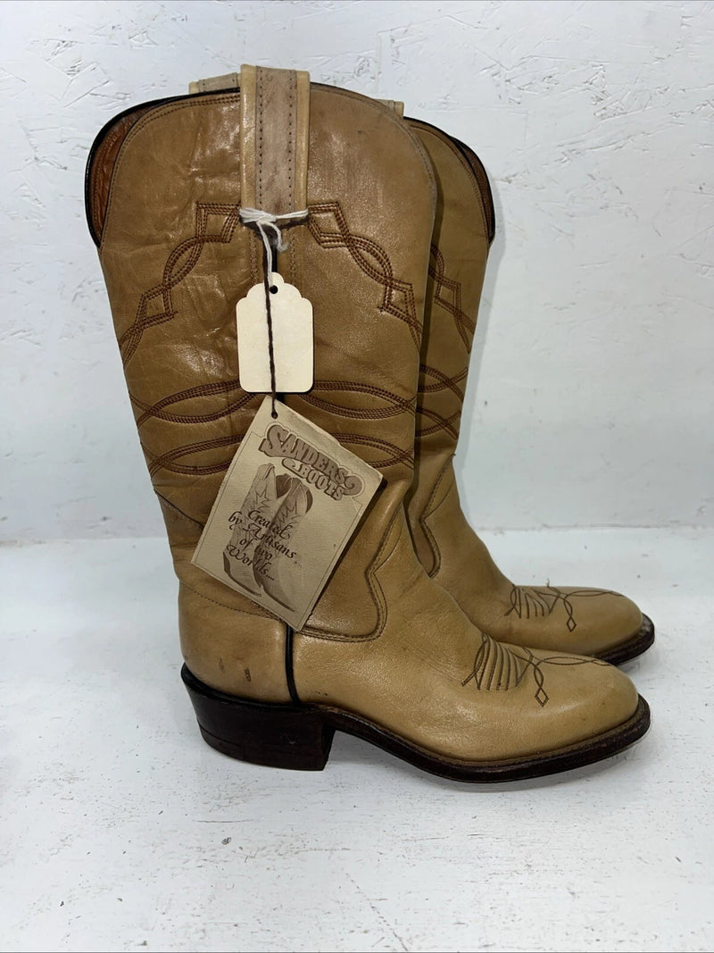 New Women’s Tan  Sanders Cowboy Boots. 3460 6 B. 20-93
