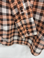 New Women’s Panhandle Slim Orange Plaid Long Sleeve Pearl Snap 10 X 32 LL-34