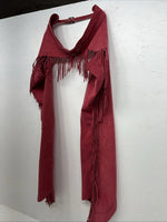 NOS Pink Show Chaps With Fringe Adjustable Waist 30” I-68
