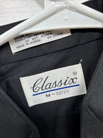 New Men’s Classix Black Long Sleeve Button Up Medium 32/33 E-79