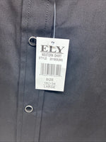 New Men’s  ELY Cattleman Black Long Sleeve Pearl Snap 16.5 X 34 Large V1-100
