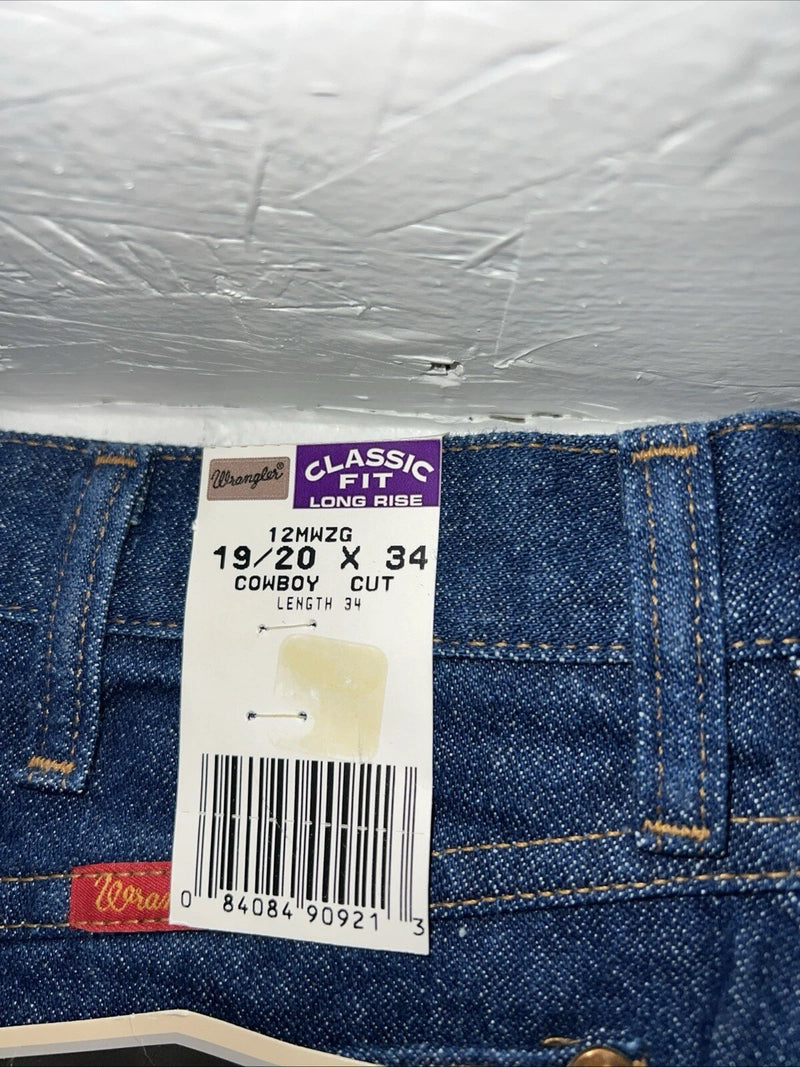 New Men’s Cowboy Cut Classic Fit Wrangler Denim Jeans. 19/20x34 H-13