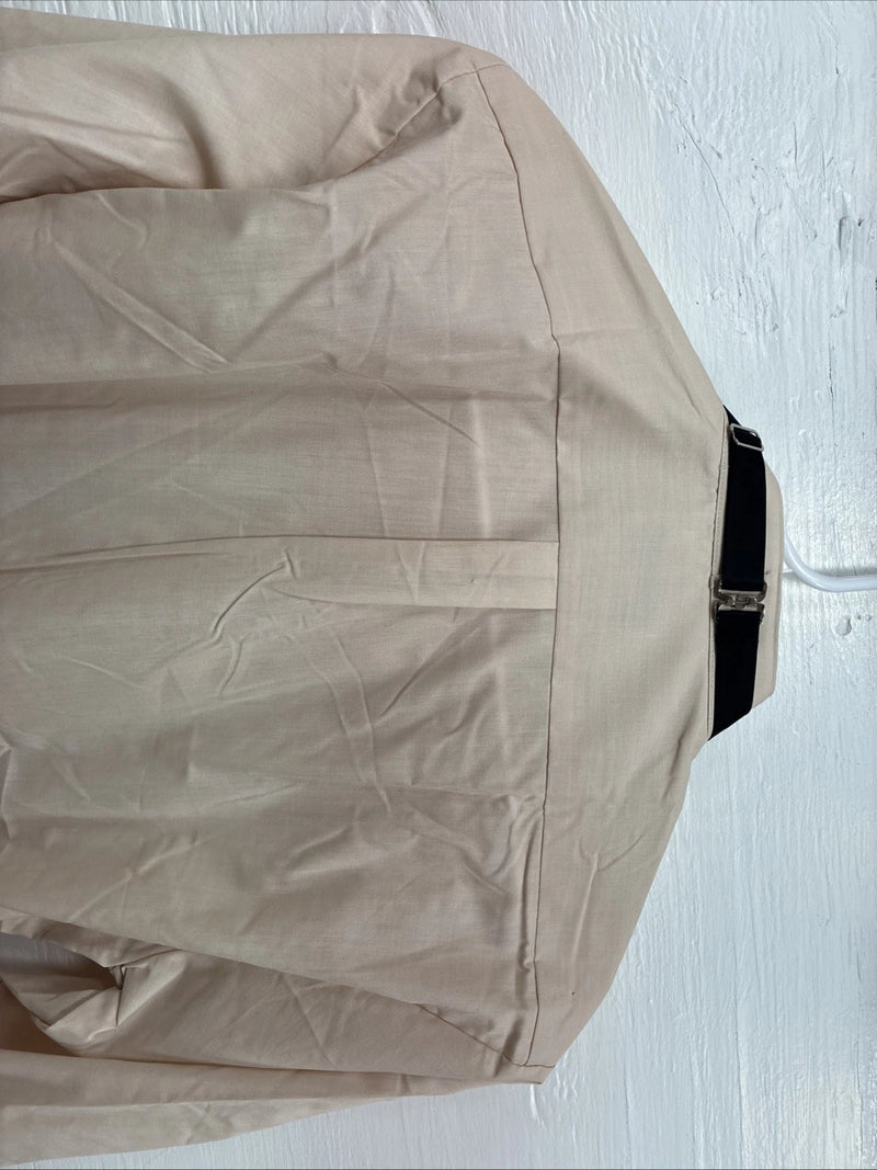 New Wayne Scott Tan Long Sleeve Button Up English Shirt Medium X-76