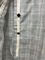 New Women’s Lady DJ Blue Plaid Long Sleeve Button Up Size 38 TT-124